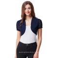 Belle Poque Manga curta feminina cortada Short Navy Chiffon Bolero Shrug BP000218-3